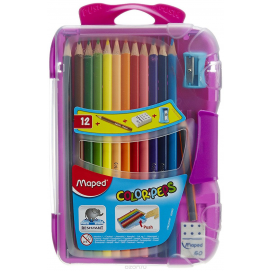 Карандаши цветные Maped (Color'Peps в пластиковом пенале с аксессуарами) 
