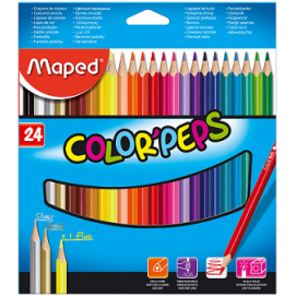 Карандаши цветные Maped (Color'Peps,24 цвета) 
