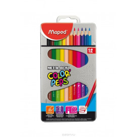 Карандаши цветные Maped (Color'Peps Metal Box,12 цветов) 